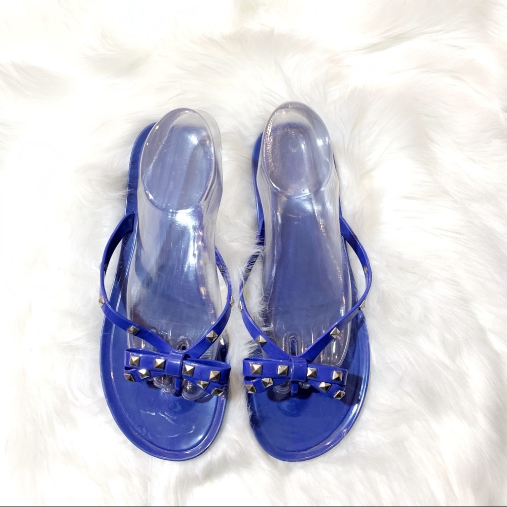 Blue Flip Flop/Thong With Bow